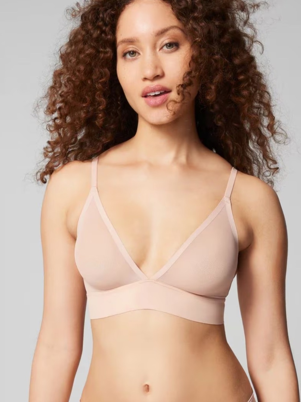 SOMA Tan Mesh Wireless Triangle Bralette Bra M